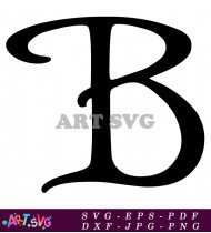 Black and White Cursive Letter B Symbol SVG 2