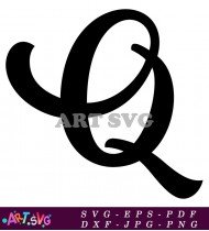 Elegant Cursive Letter Q Font SVG