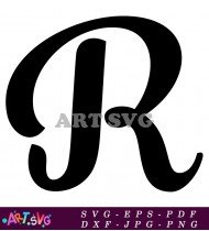 Elegant Cursive Letter R Font SVG 2