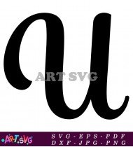 Bold Cursive Letter U Alphabet SVG