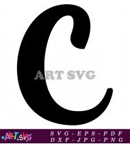 Large Black And White Letter C SVG