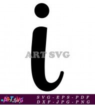 Black And White Alphabet Letter I SVG 2