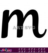 Black And White Alphabet Letter M SVG