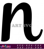 Black And White Alphabet Letter N SVG 1