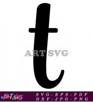 Black Letter T Alphabet Graphic Design SVG