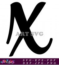 Bold Black Letter X Hand Drawn Style SVG