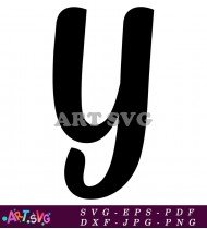 Stylish Black Letter Y Cursive Font Type SVG 1