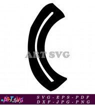 Bold Black and White Crescent Moon Clipart SVG