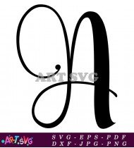 Elegant Cursive Letter A Illustration SVG