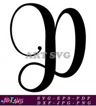 Bold Black Cursive Letter P SVG