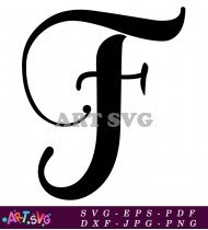 Letter F in Black Cursive Script SVG