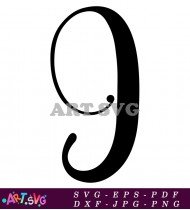 Free Monogram Black And White Cursive Letter O SVG