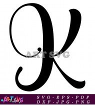 Elegant Black And White Cursive Letter R Vector SVG