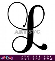 Free Monogram Black And White Cursive Letter L SVG