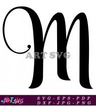 Beautiful Monogram Black And White Cursive Letter N SVG