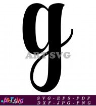 Bold Vintage Cursive Letter G For Printing SVG