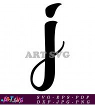 Black And White Letter J In Bold Style SVG 2