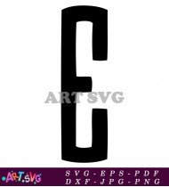 Black And White Letter E In Bold Style SVG