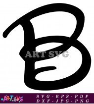 Black And White Letter B In Bold Style SVG 1