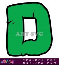 Green And White Letter O In Bold Style SVG