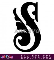 Black And White Letter S In Bold Style SVG 2