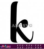 Black And White Letter K In Bold Style SVG 2