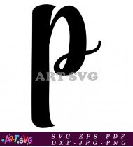 Stylish Letter P Alphabet Graphic Design Element SVG