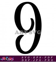 Bold Swirling Number Nine Digit Graphic SVG