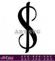 Classic Bold Black Dollar Sign Symbol Graphic SVG 1