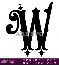 Bold Black Letter W Gothic Style Symbol SVG