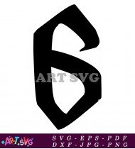 Bold Black Number 6 Symbol Graphic SVG