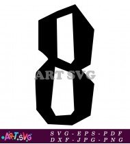 Black and White Bold Number Eight Design SVG 1