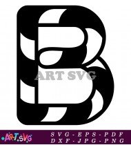 Black and White Capital Letter B Design SVG 1