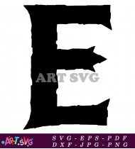 Black and White Capital Letter E Style SVG 1