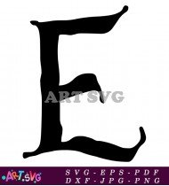 Bold Black and White Capital Letter E SVG 1