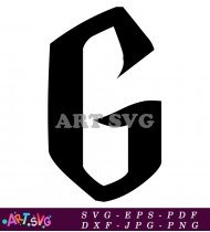 Stylish Black Gothic Letter G with Loops SVG