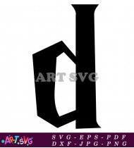 Gothic Letter D Printable Design For Free SVG