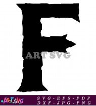 Black and White Arrow F Letter Design SVG