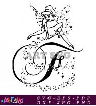 Fairy With Magic Dust Letter F Design SVG