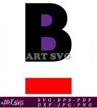 Black and White Letter B With Purple Dot Design SVG