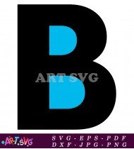 Black Bold Capital Letter B Blue Highlight SVG 1