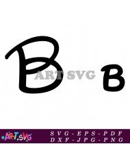 Serif Black and White Capital Letter B SVG