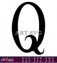 Bold Black Letter Q Isolated On White SVG