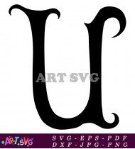 Black And White Letter U Bold Font SVG