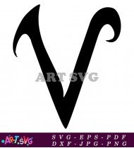 Black And White Letter V In Bold Style SVG