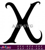 Bold Letter X Alphabet Clipart On White SVG