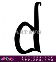 Stylish Cursive Script Letter D Free Font SVG 1