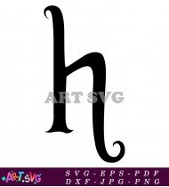 Black Vintage Gothic Letter H SVG 1