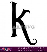 Black Vintage Gothic Font Letter K SVG 1