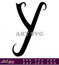 Simple Black Letter Y Gothic Style SVG